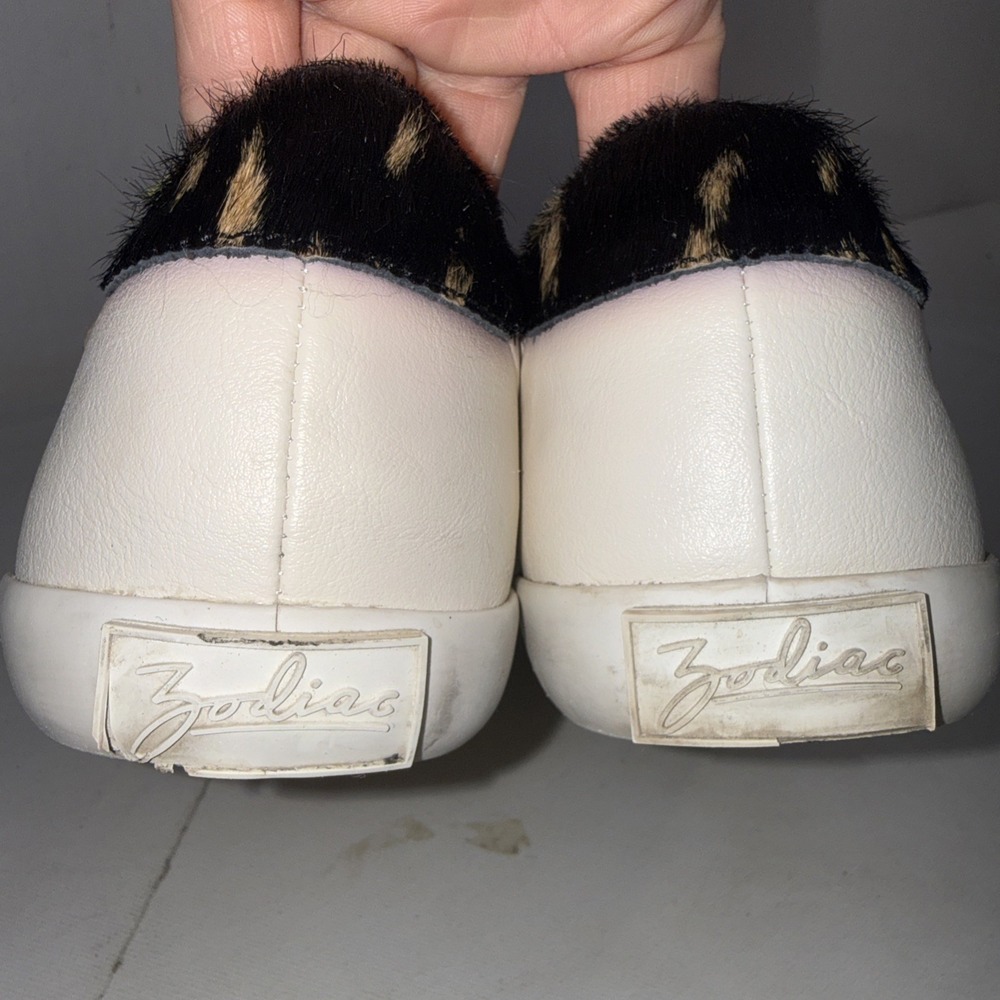 Zodiac Faye Retro Leather Yellow White Streetwear Fur Low Top Shoes Sneakers 7.5 - Picture 5 of 10
